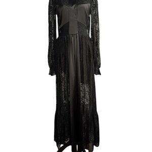 Blackmilk Black Lace Long Sleeve Dress